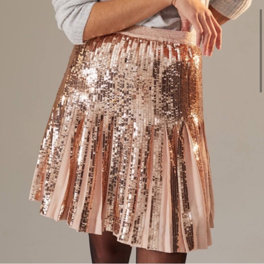 NWT Anthropologie Bea Sequin Skirt